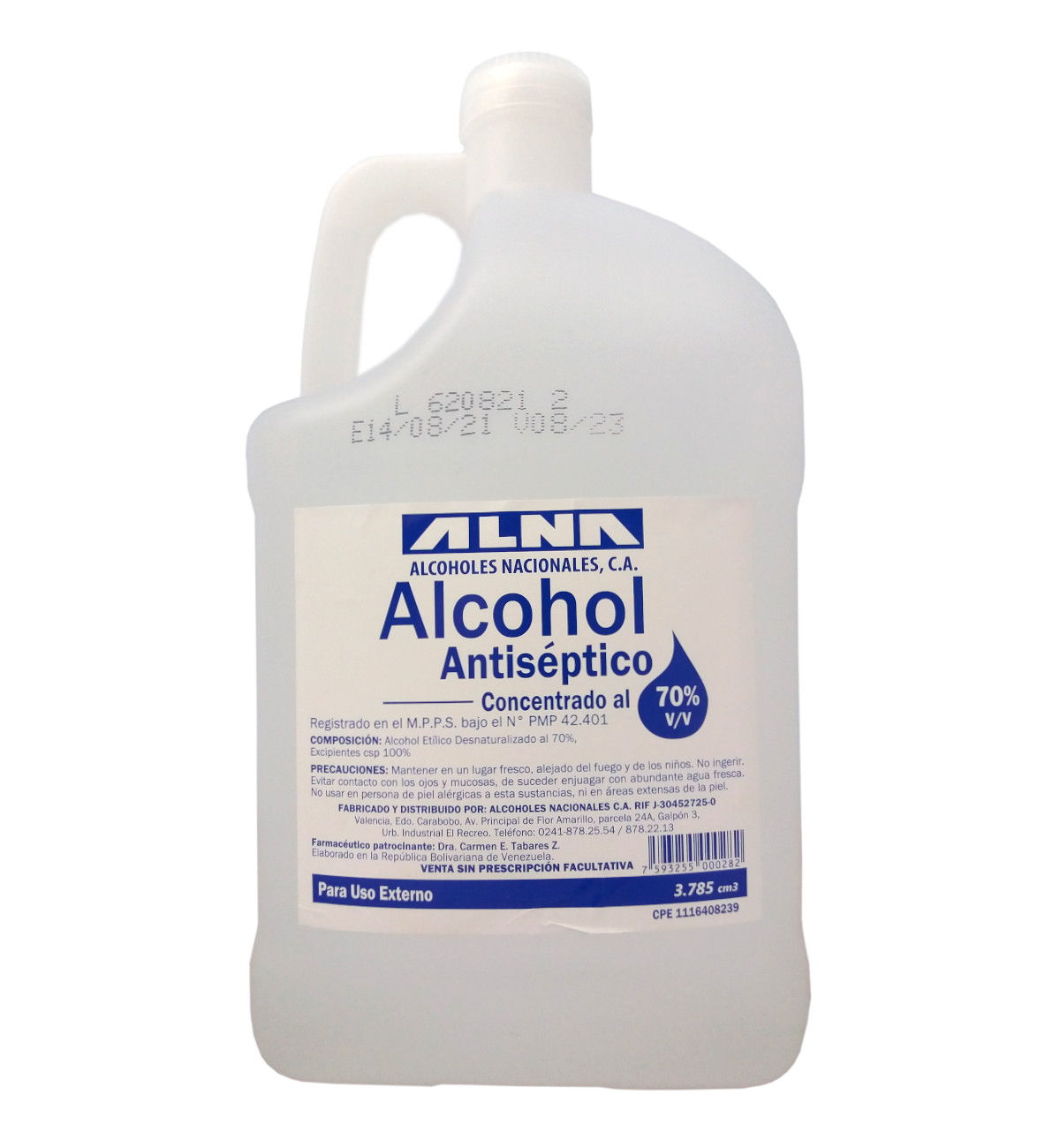 Ver Información de Alcohol Antisptico ALNA 3.789 cc (E) en Verines.com